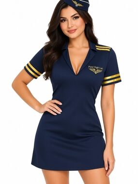 Navy & Gold Captain Costume  Size Large